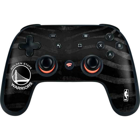 NBA Golden State Warriors Black Animal Print Google Stadia Controller Skin